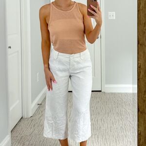 Athleta Women's Light Orange Linen Tank Top Small